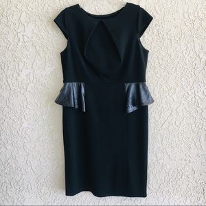 Faux leather peplum dress
